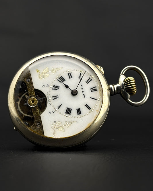 Antique Silver Swiss Lever Hebdomas style Pocket Watch | 8-Day Movement