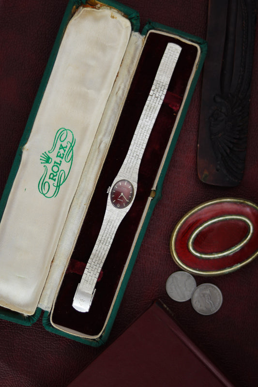 Tudor Lady | Ruby Red Dial | Textured