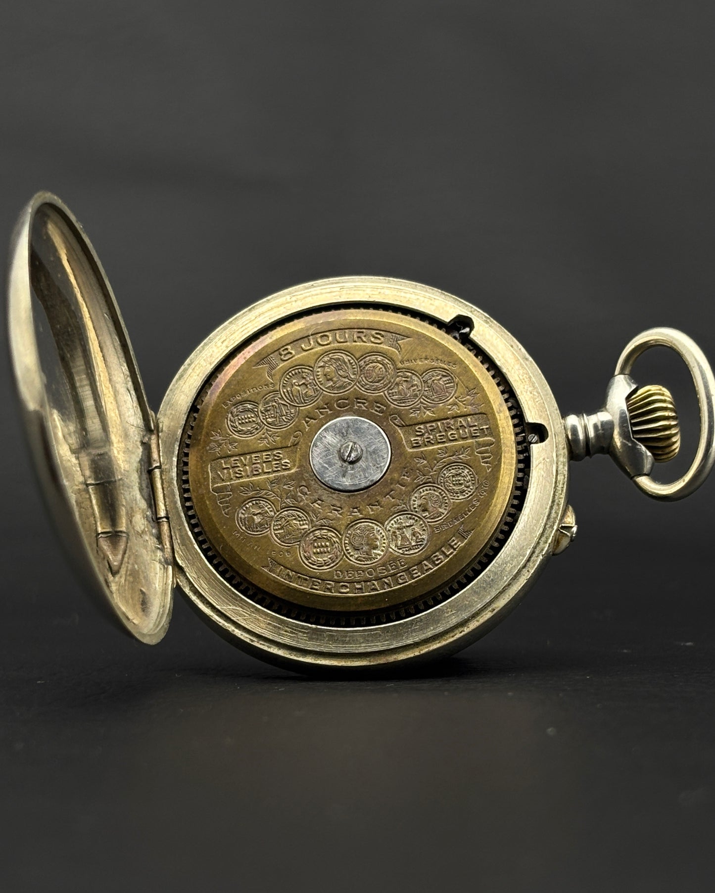 Antique Silver Swiss Lever Hebdomas style Pocket Watch | 8-Day Movement