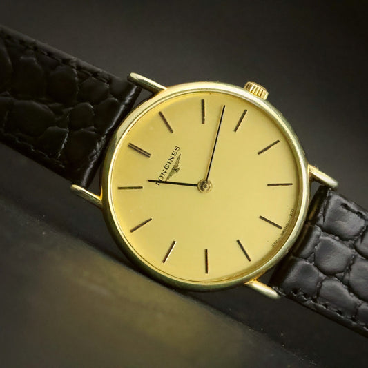 Longines Ultra-Thin Quartz | Champagne Dial | Gold Plated | Full Set with 1984 Certificate, view 12