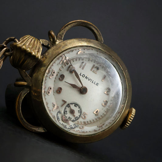 Lonville Globe Pendant Brooch Watch