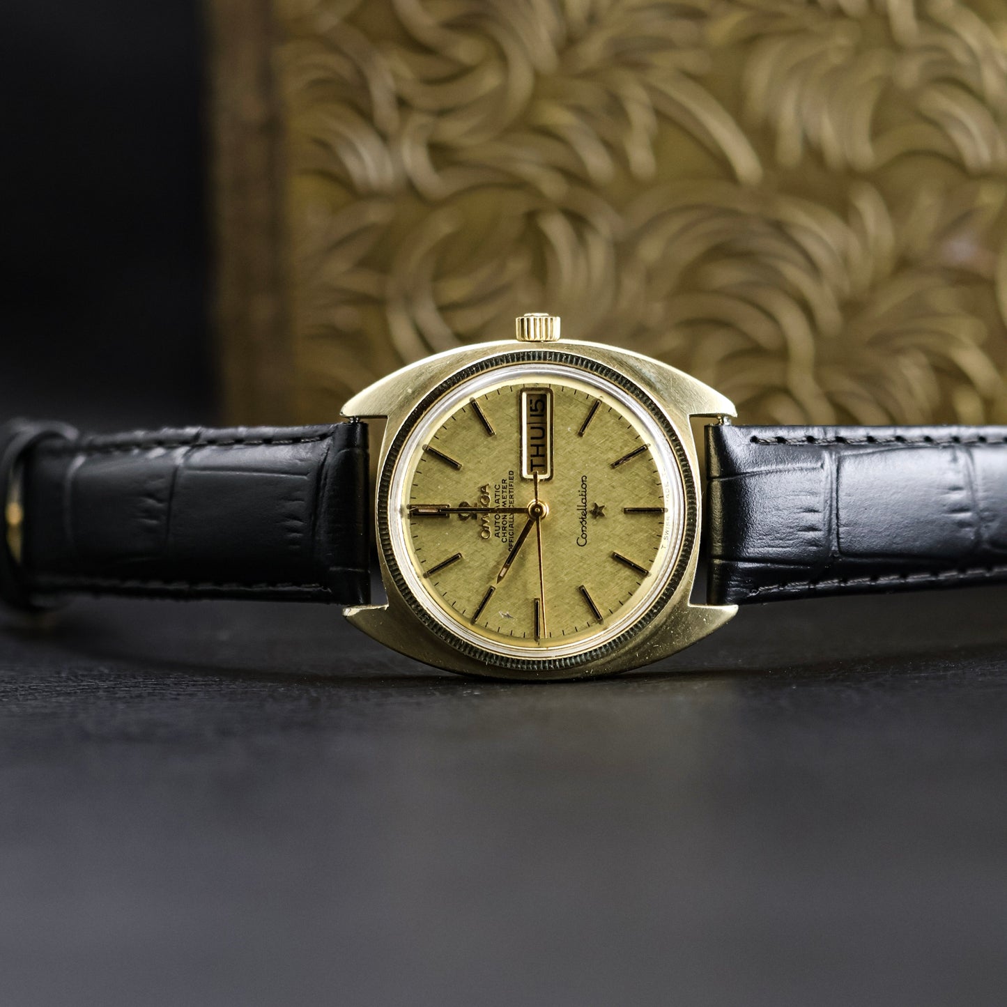 Omega Constellation Gold Textured Dial