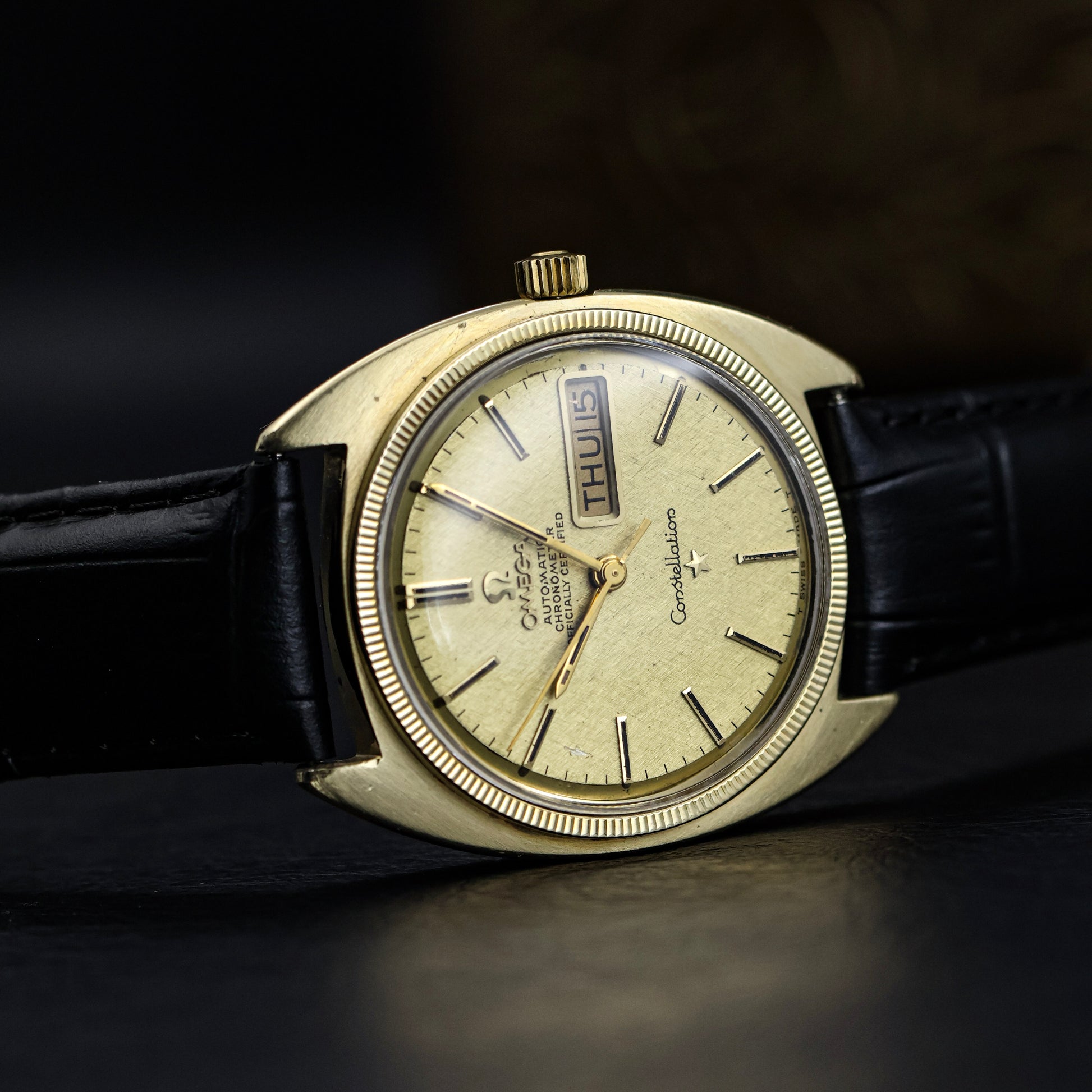 Omega Constellation Gold Textured Dial