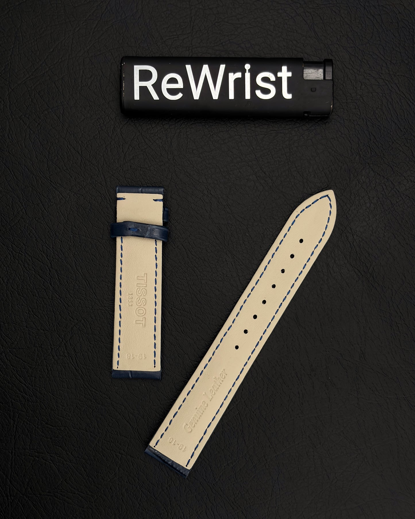 Odd size leather strap - Blue