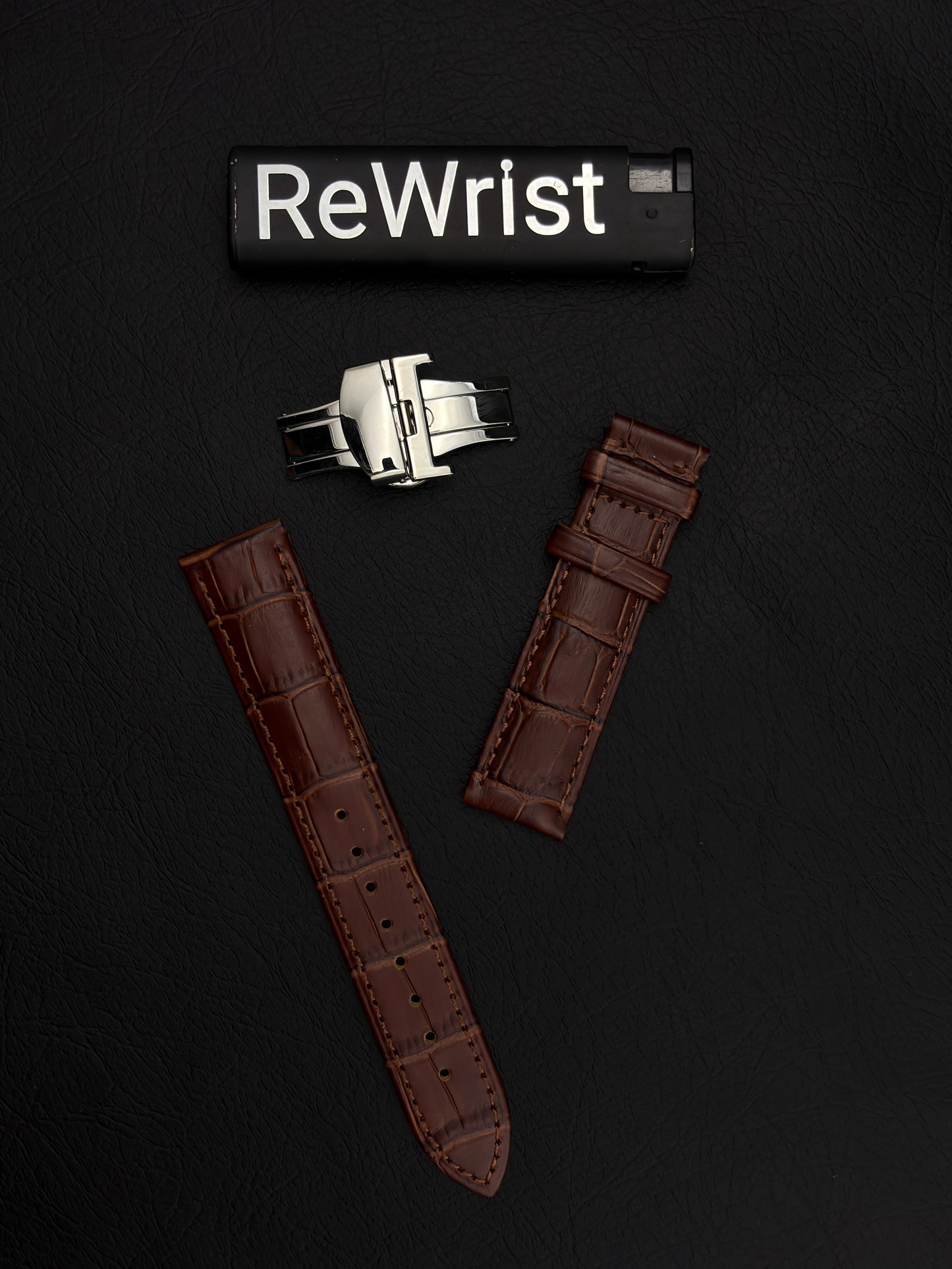 Odd size leather strap - Brown