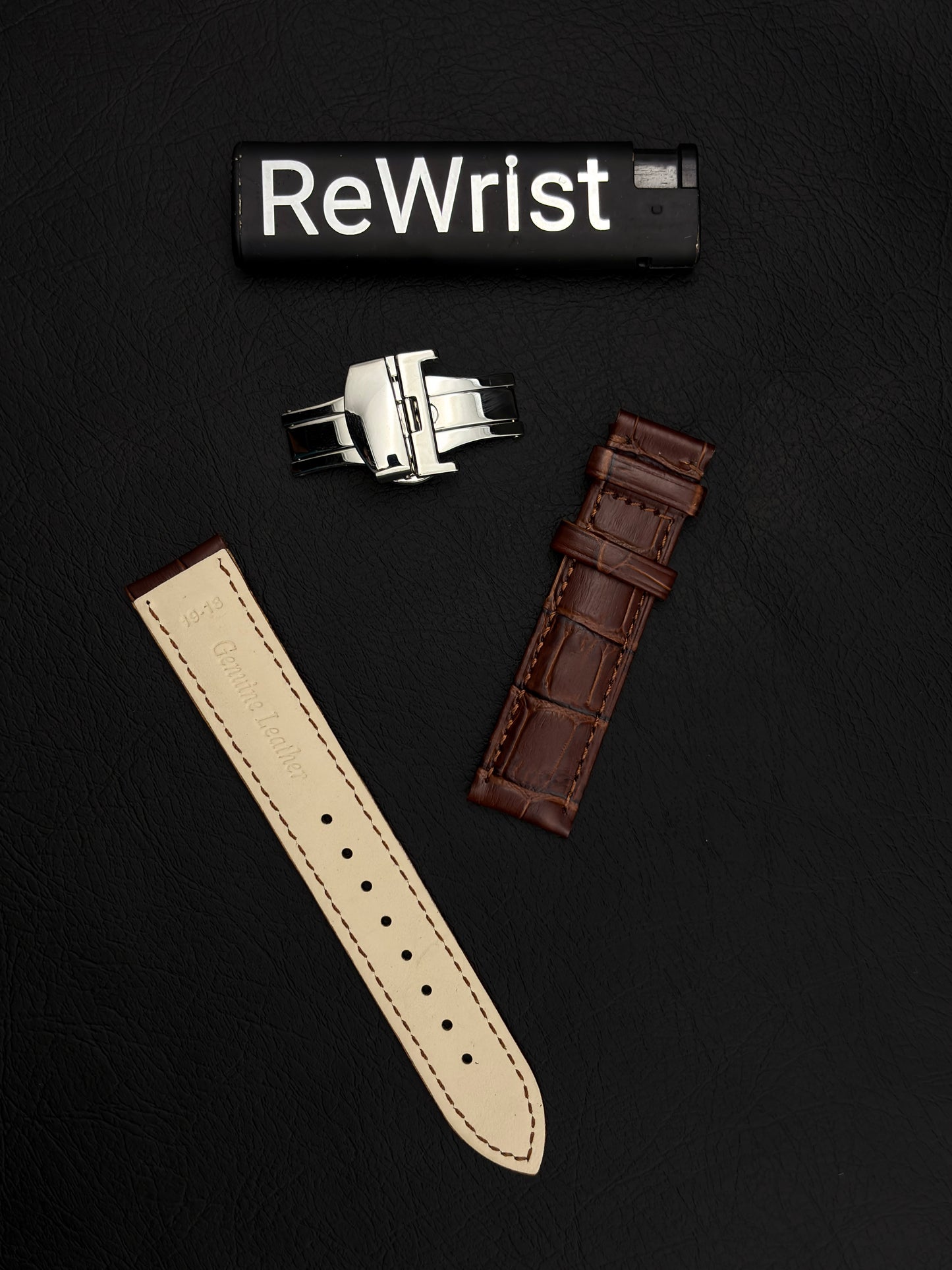 Odd size leather strap - Brown