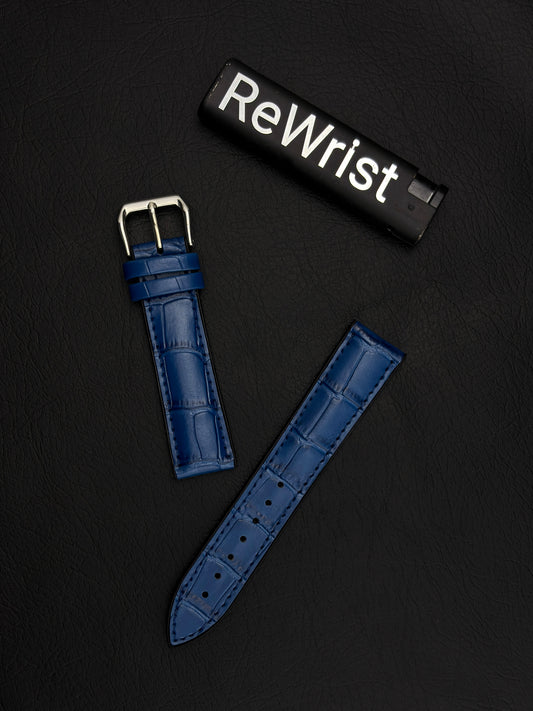Leather Silicone Hybrid Band - Blue