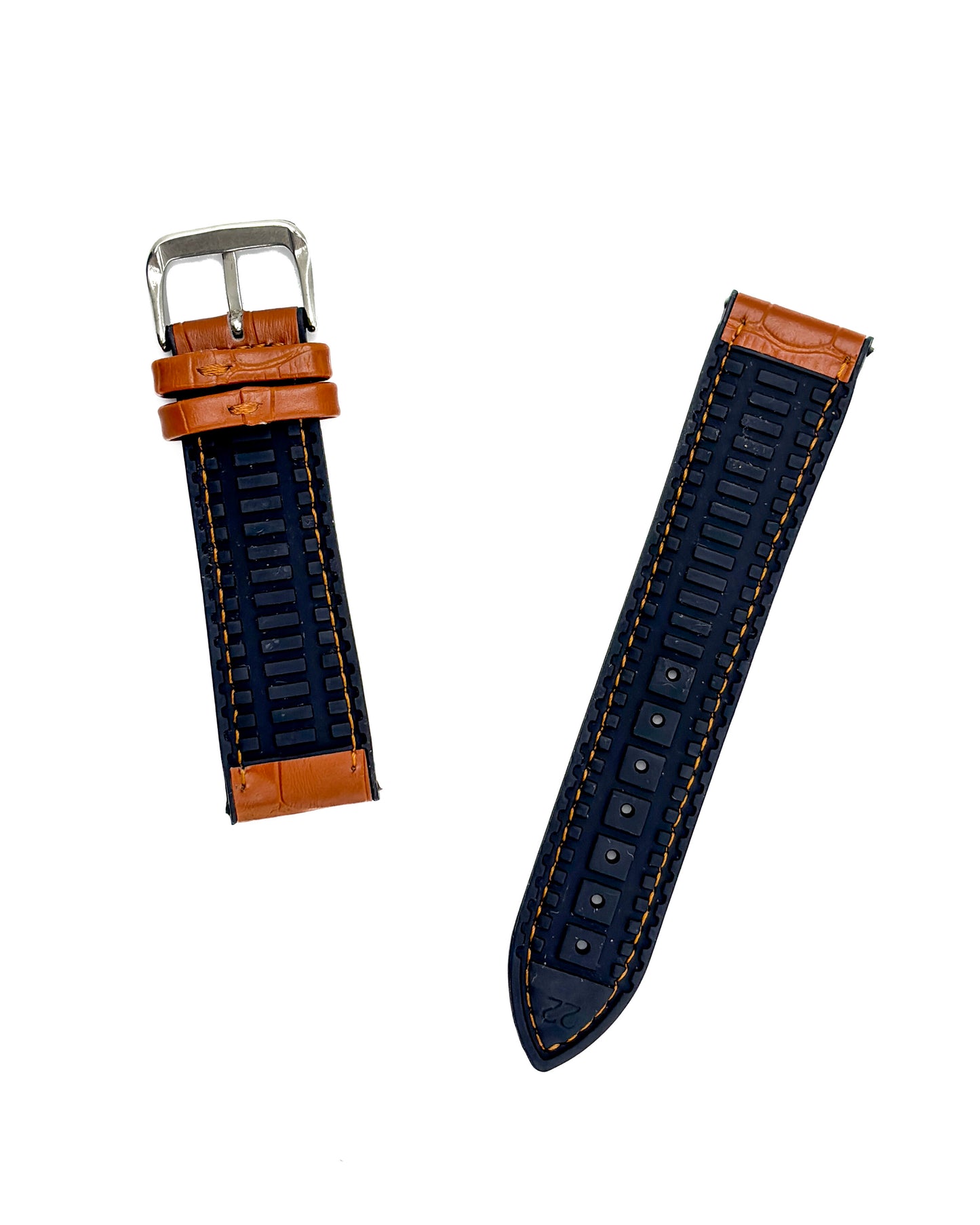 Leather Silicone Hybrid Band - Tan