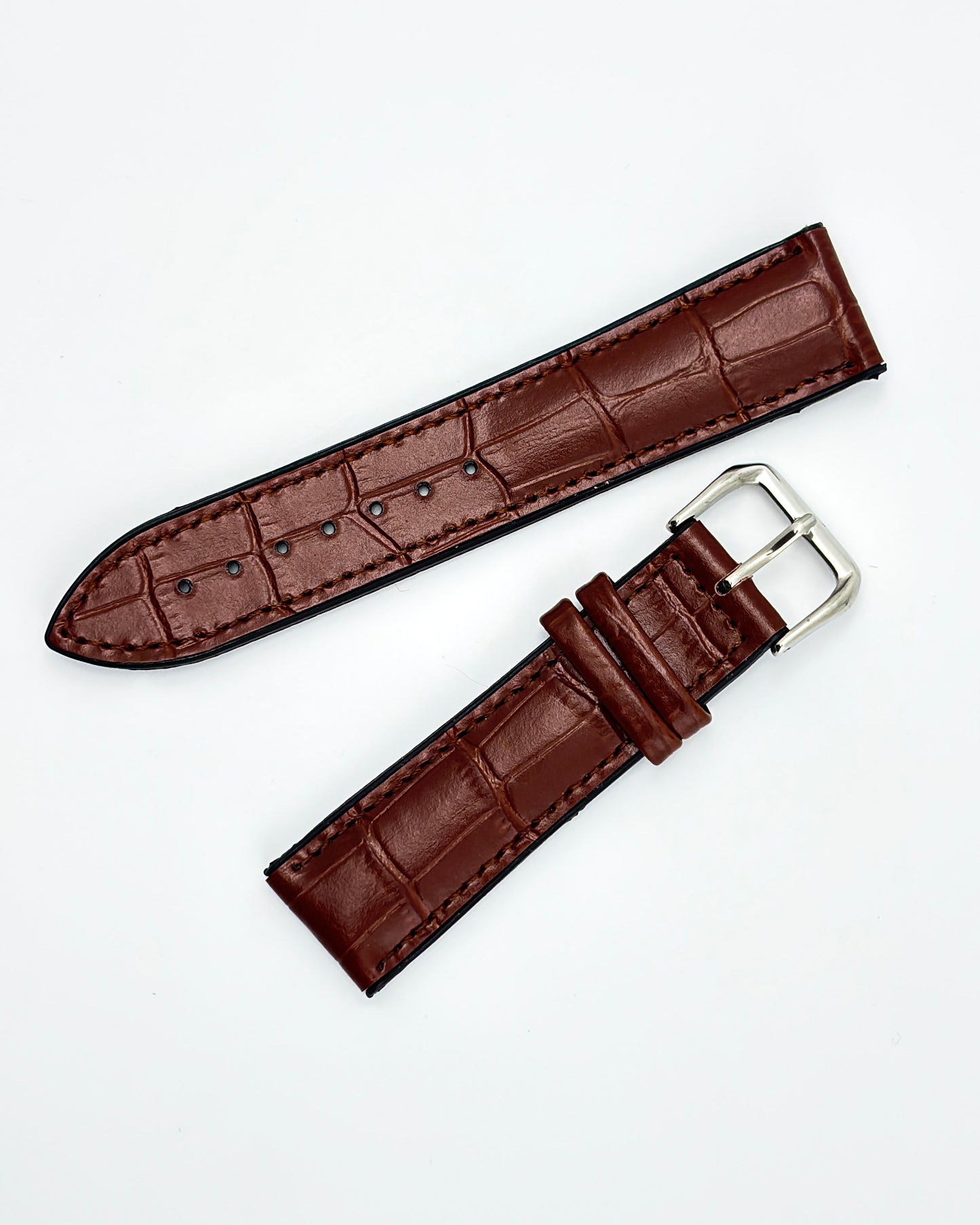 Leather Silicone Hybrid Band- Brown