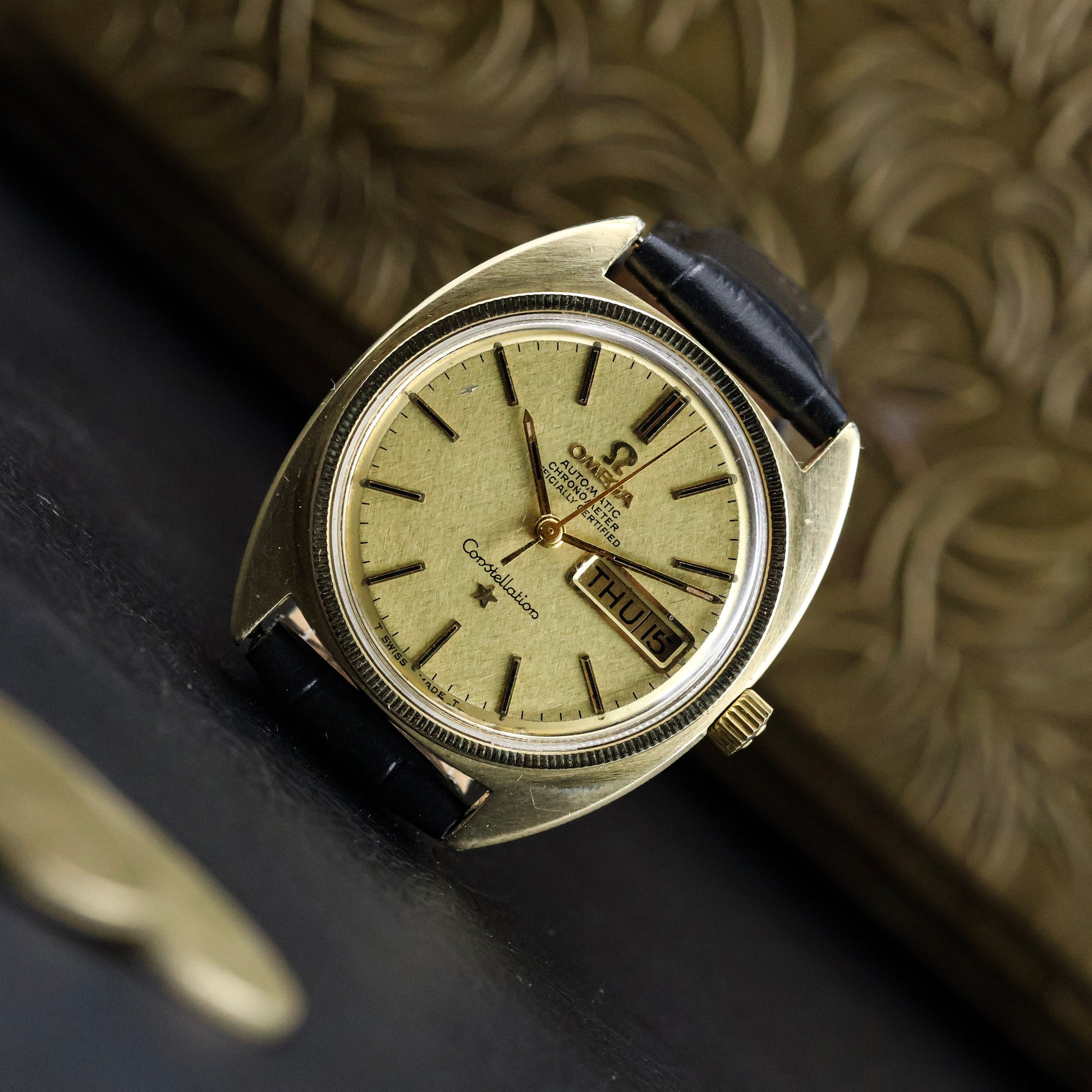 Omega Constellation Gold Textured Dial