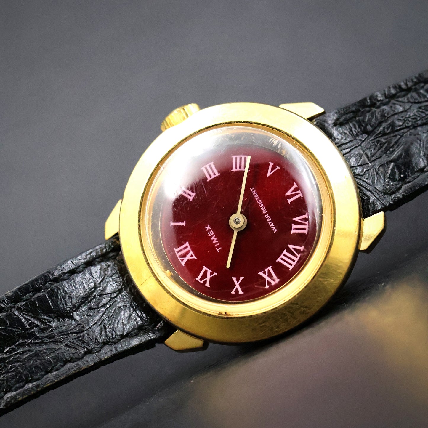 Timex Burgundy Dial Roman Numeral