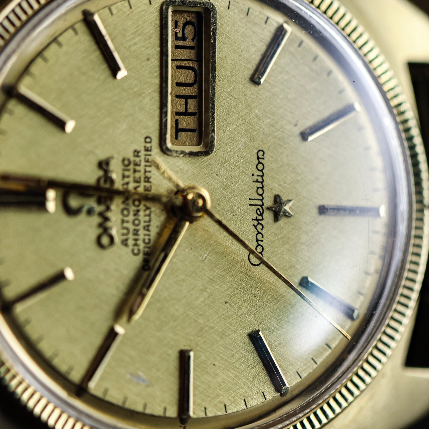 Omega Constellation Gold Textured Dial