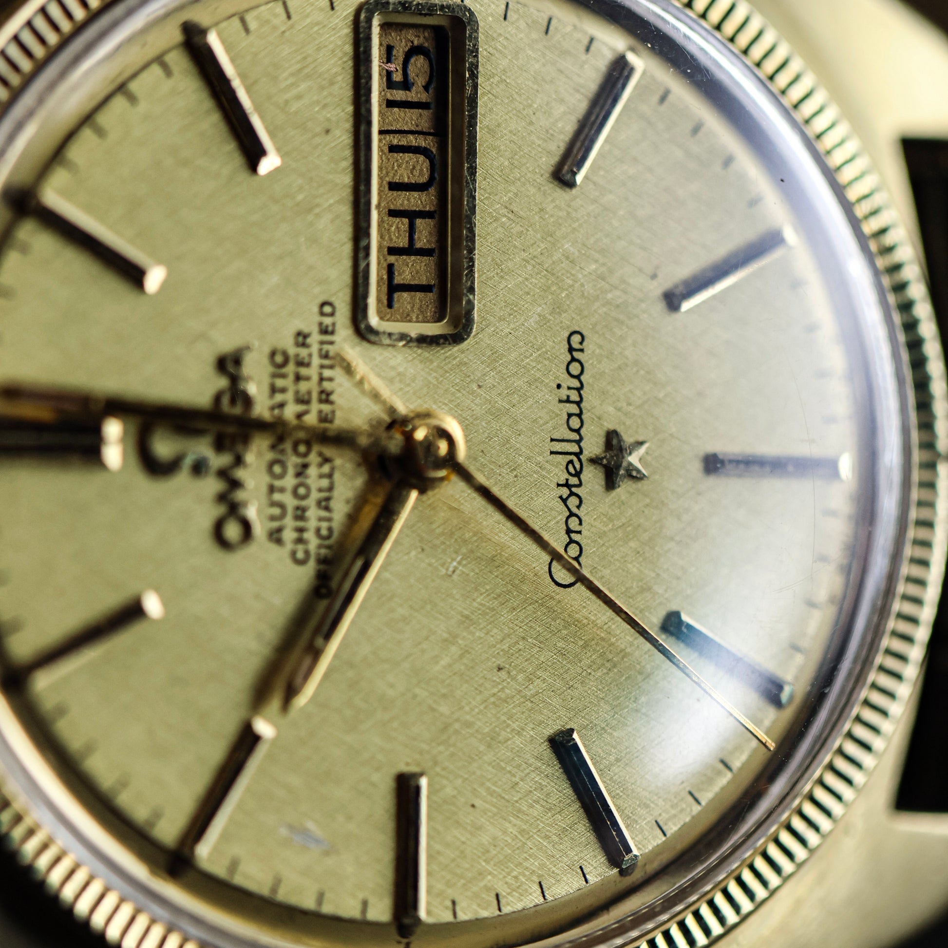 Omega Constellation Gold Textured Dial