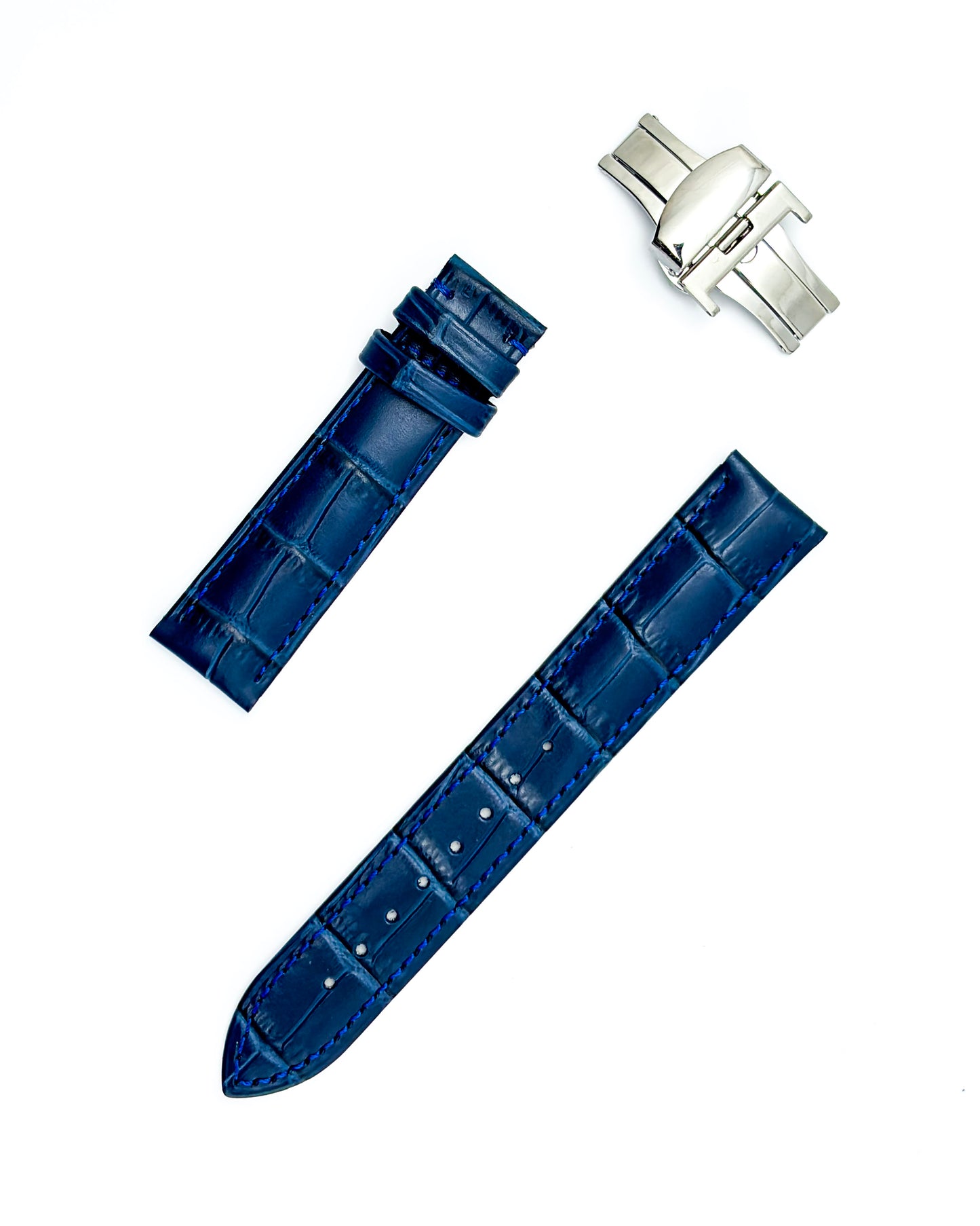 Odd size leather strap - Blue
