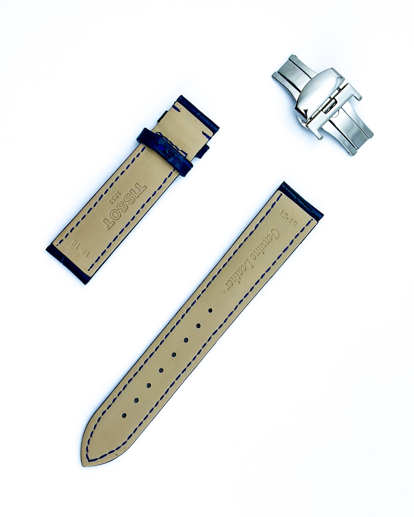 Odd size leather strap - Blue