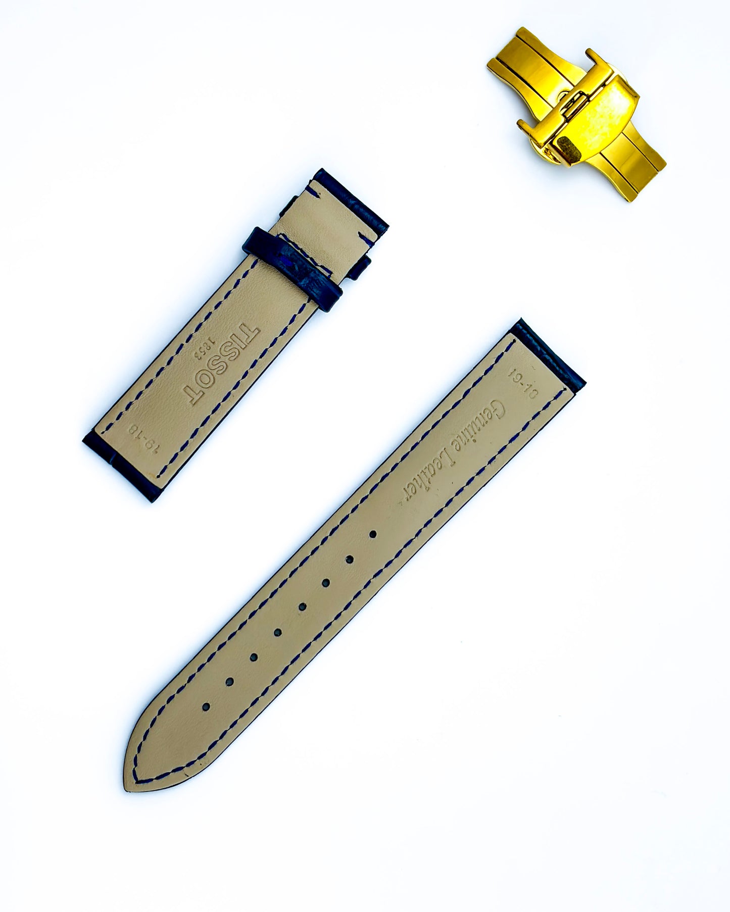 Odd size leather strap - Blue