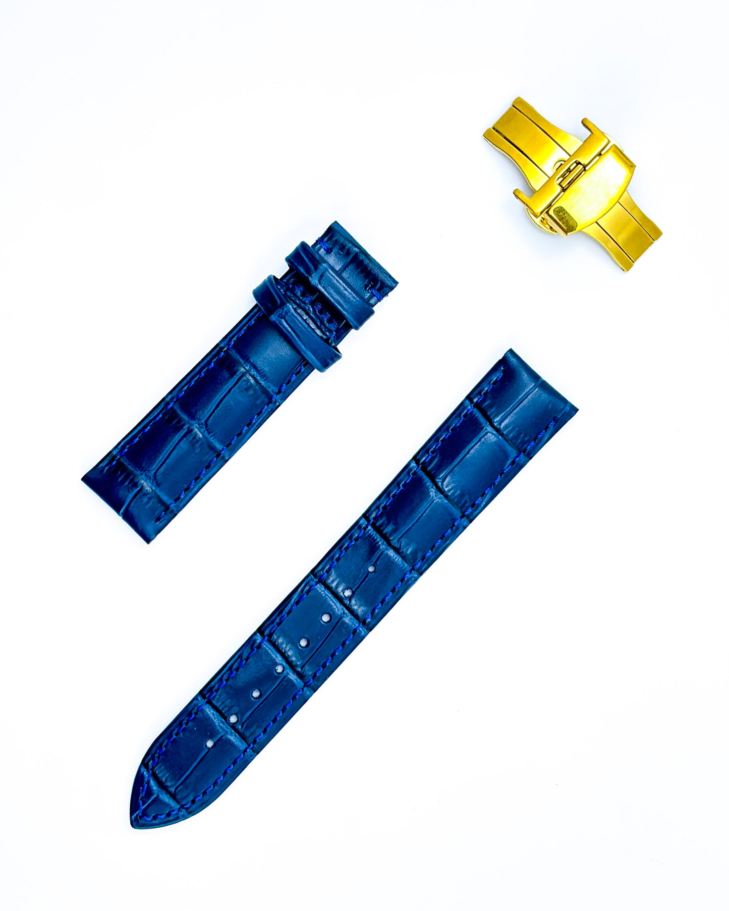Odd size leather strap - Blue