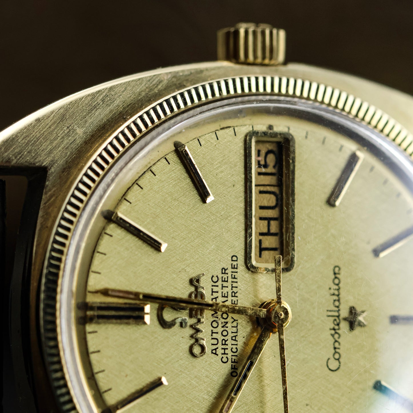Omega Constellation Gold Textured Dial