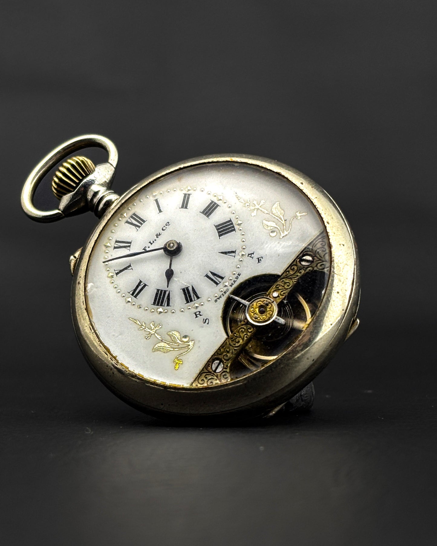 Antique Silver Swiss Lever Hebdomas style Pocket Watch | 8-Day Movement
