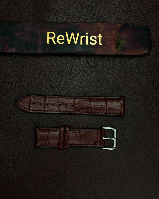 Leather Silicone Hybrid Band- Brown