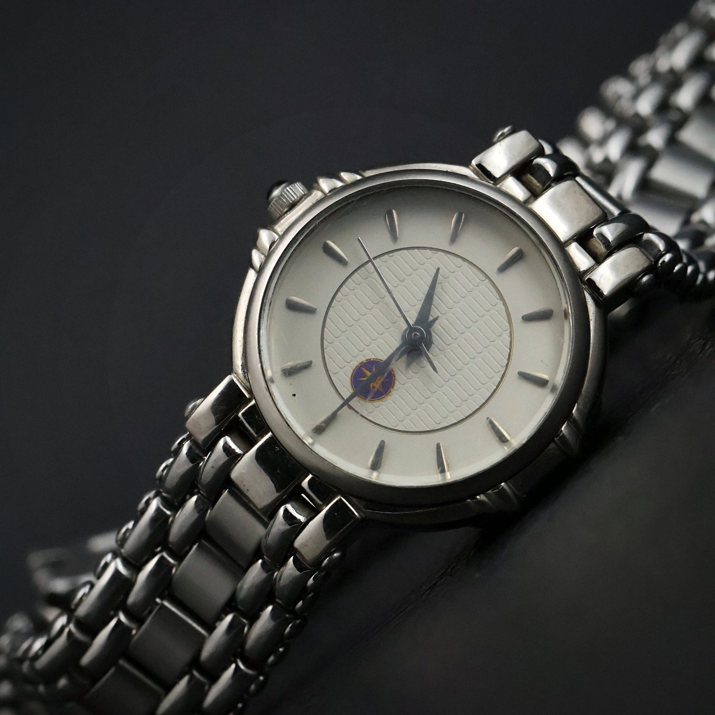 Silver Crosshatch Dial Ladies' Watch