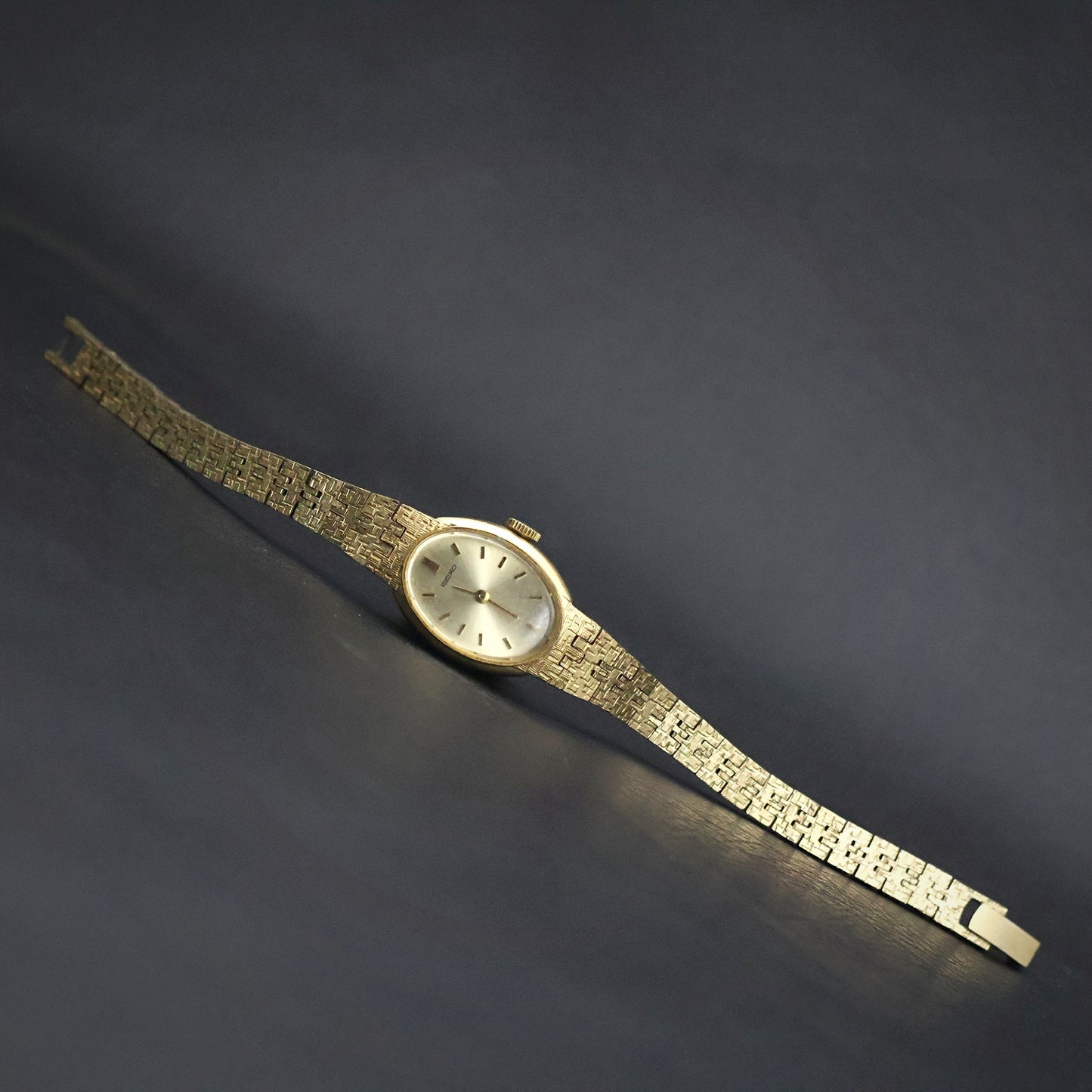 Seiko Gold Oval with Geometric Bracelet