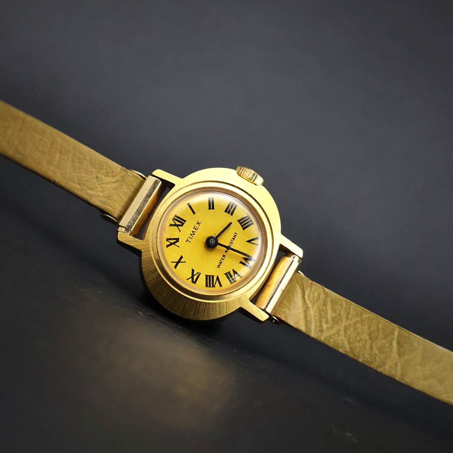 Timex Gold Roman Numeral with Olive Leather