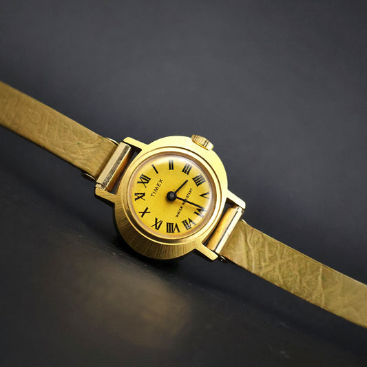 Timex Gold Roman Numeral with Olive Leather