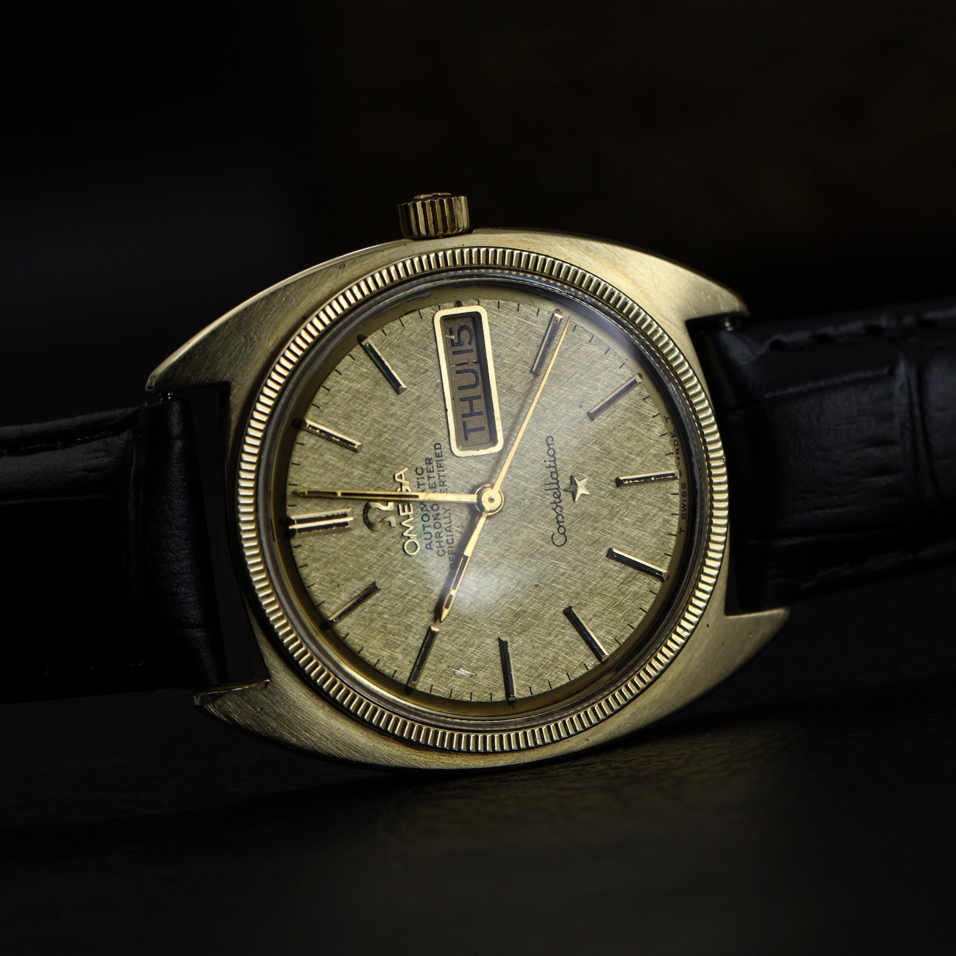 Omega Constellation Gold Textured Dial