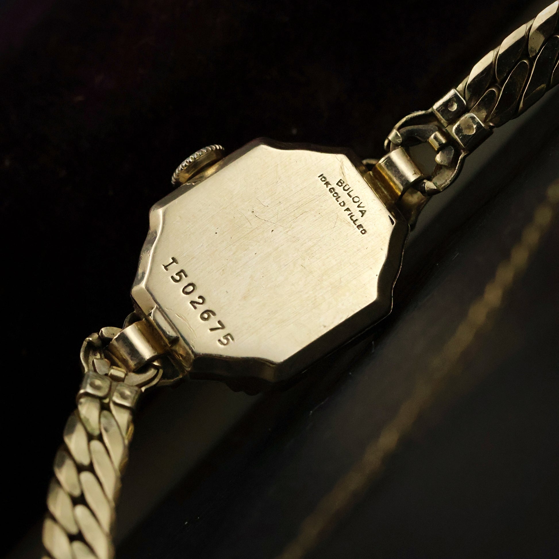 Bulova Gold Rectangular — Original Box & Papers