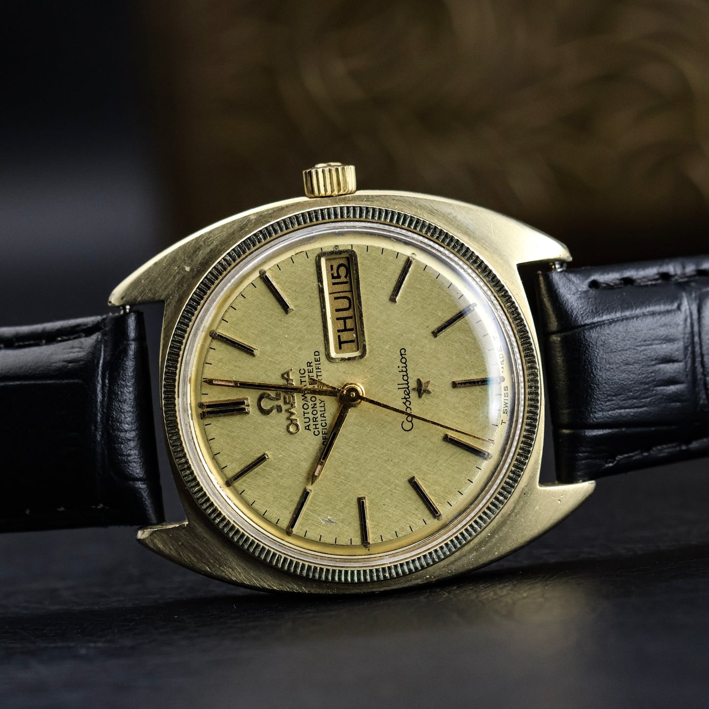 Omega Constellation Gold Textured Dial