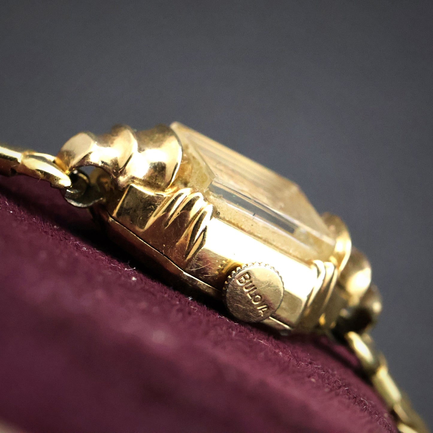 Bulova Gold Rectangular — Original Box & Papers