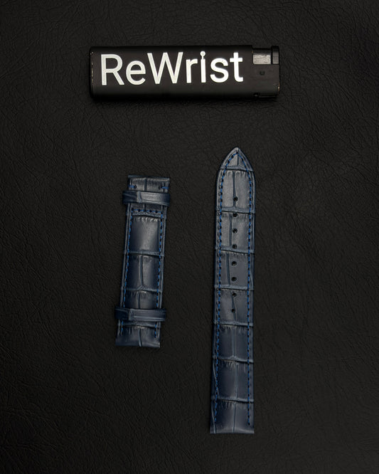 Odd size leather strap - Blue