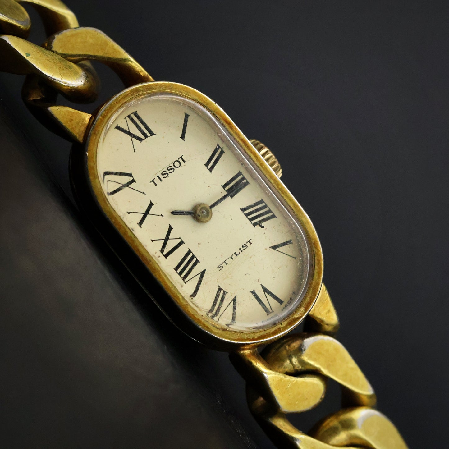 Tissot Stylist Gold Curb-Chain Ladies' Watch