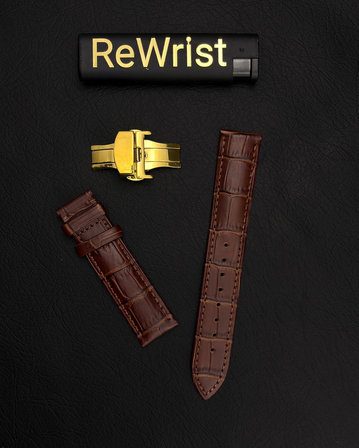 Odd size leather strap - Brown