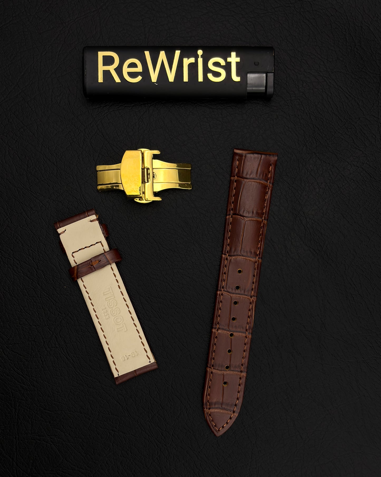 Odd size leather strap - Brown