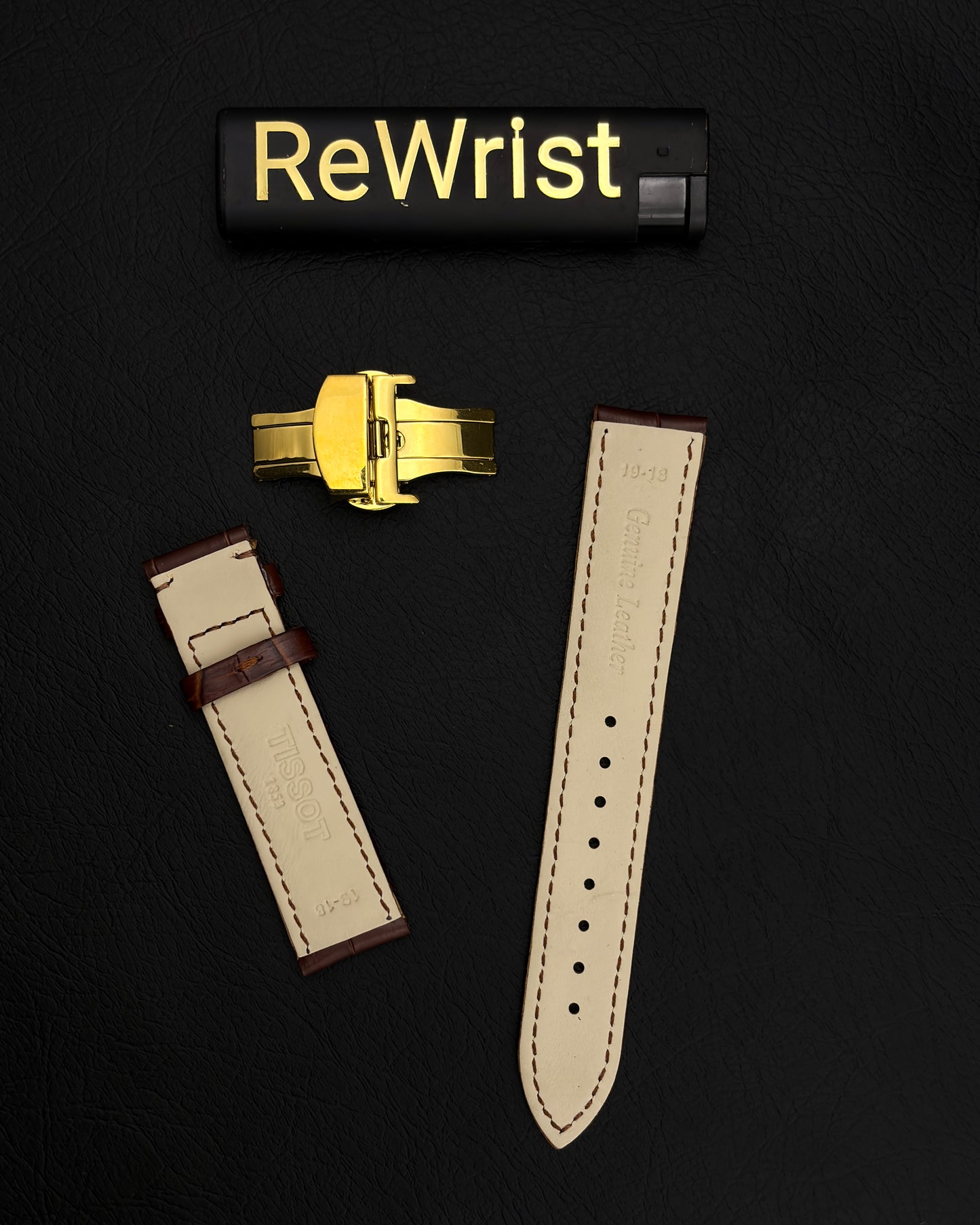 Odd size leather strap - Brown