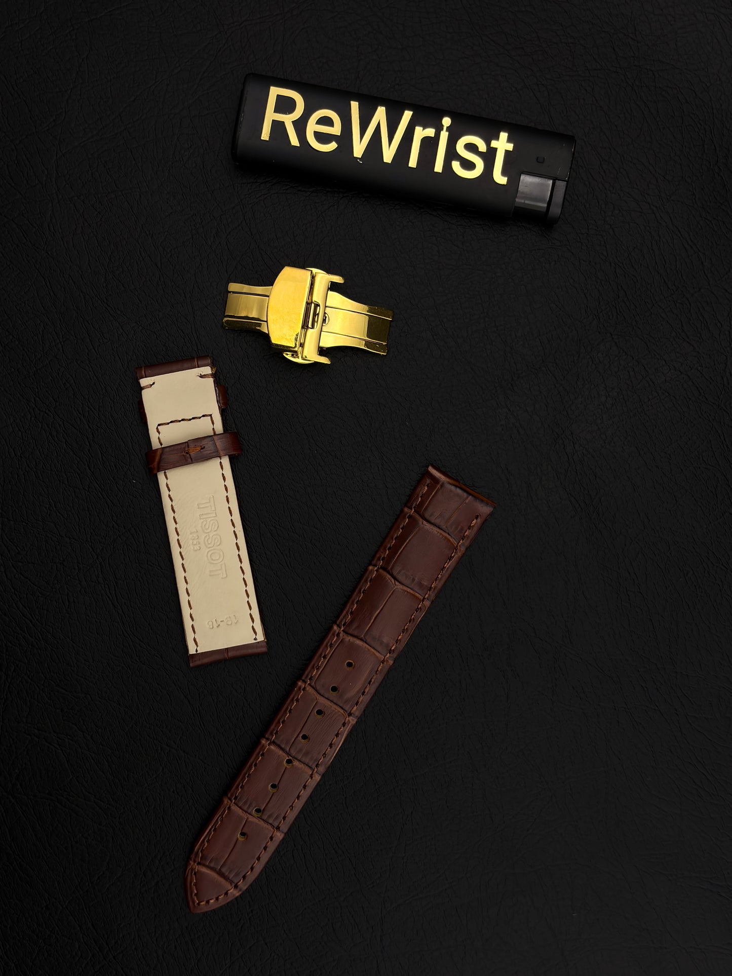 Odd size leather strap - Brown