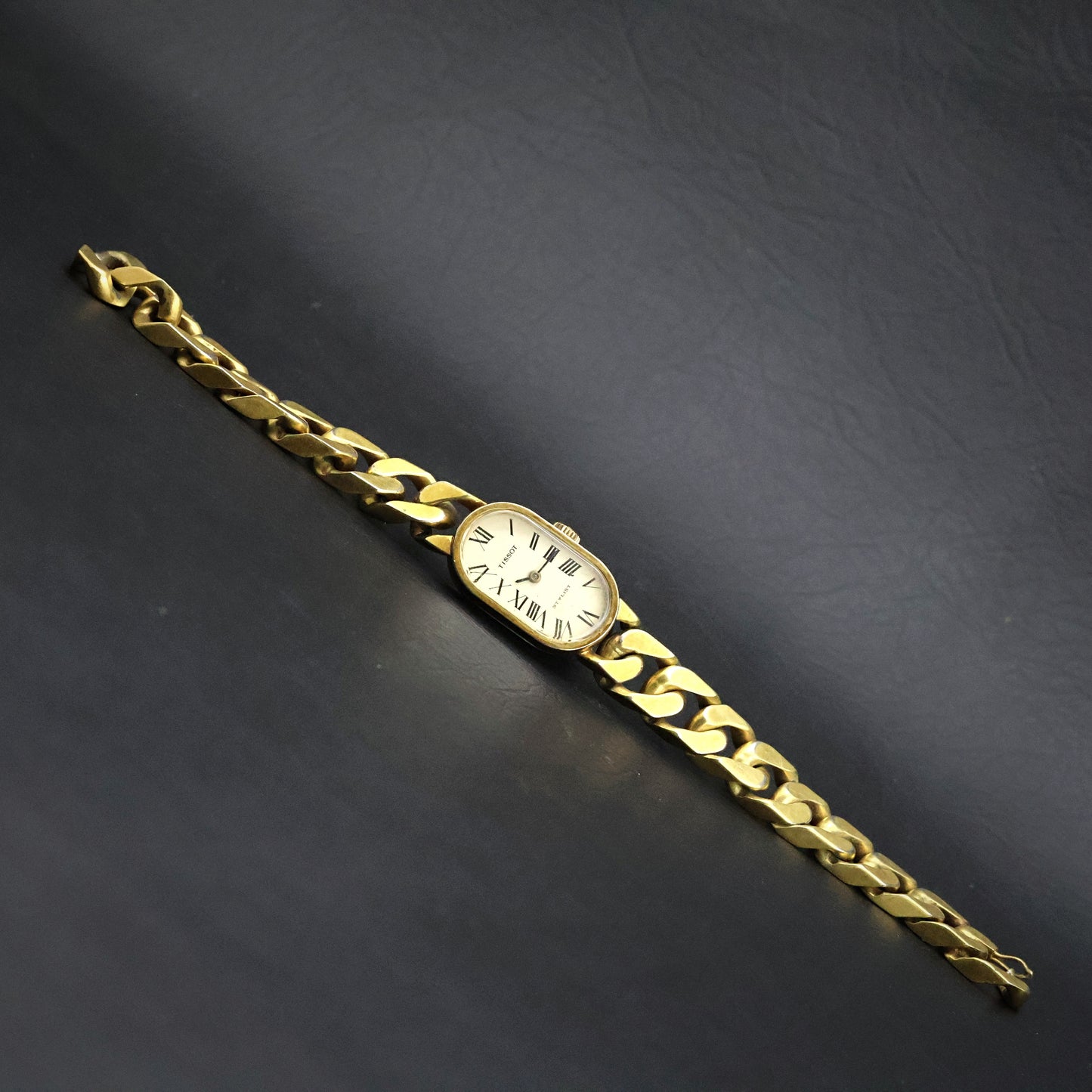 Tissot Stylist Gold Curb-Chain Ladies' Watch