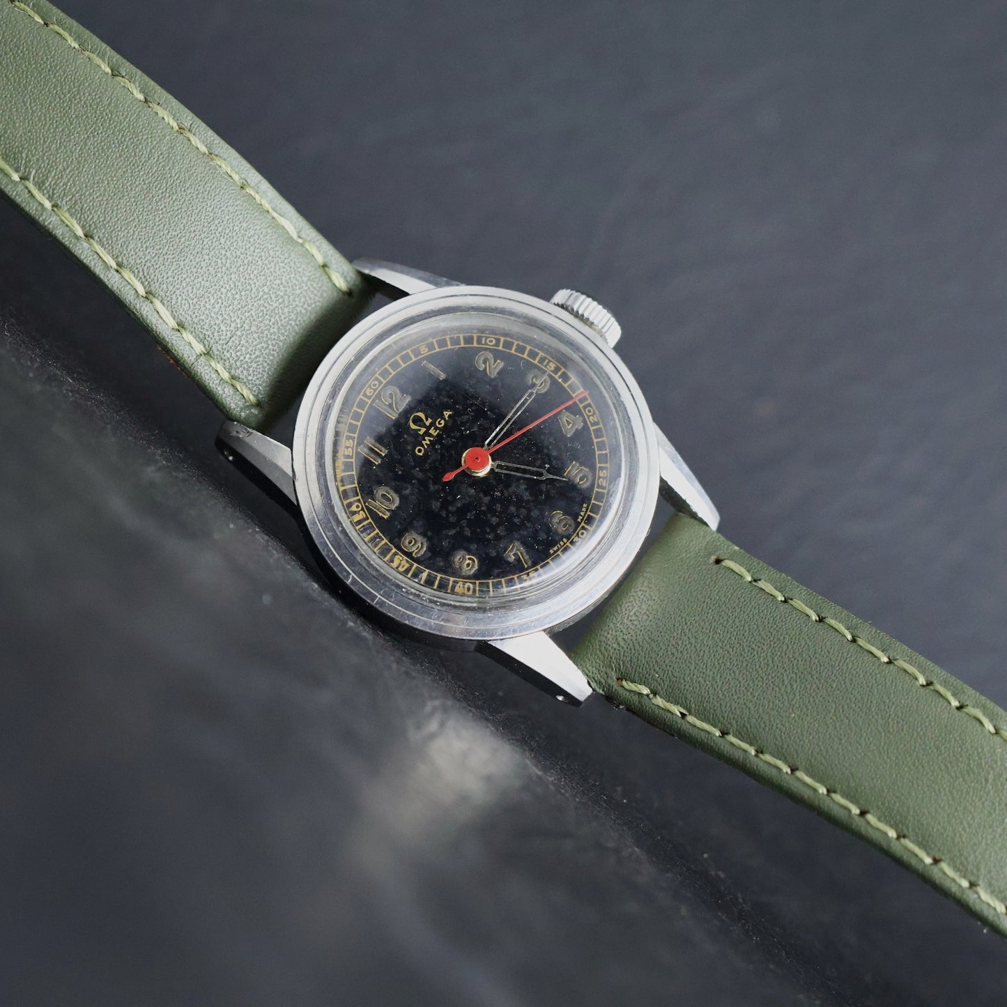 Omega Military - WW2 Era Black Dial, Red Seconds