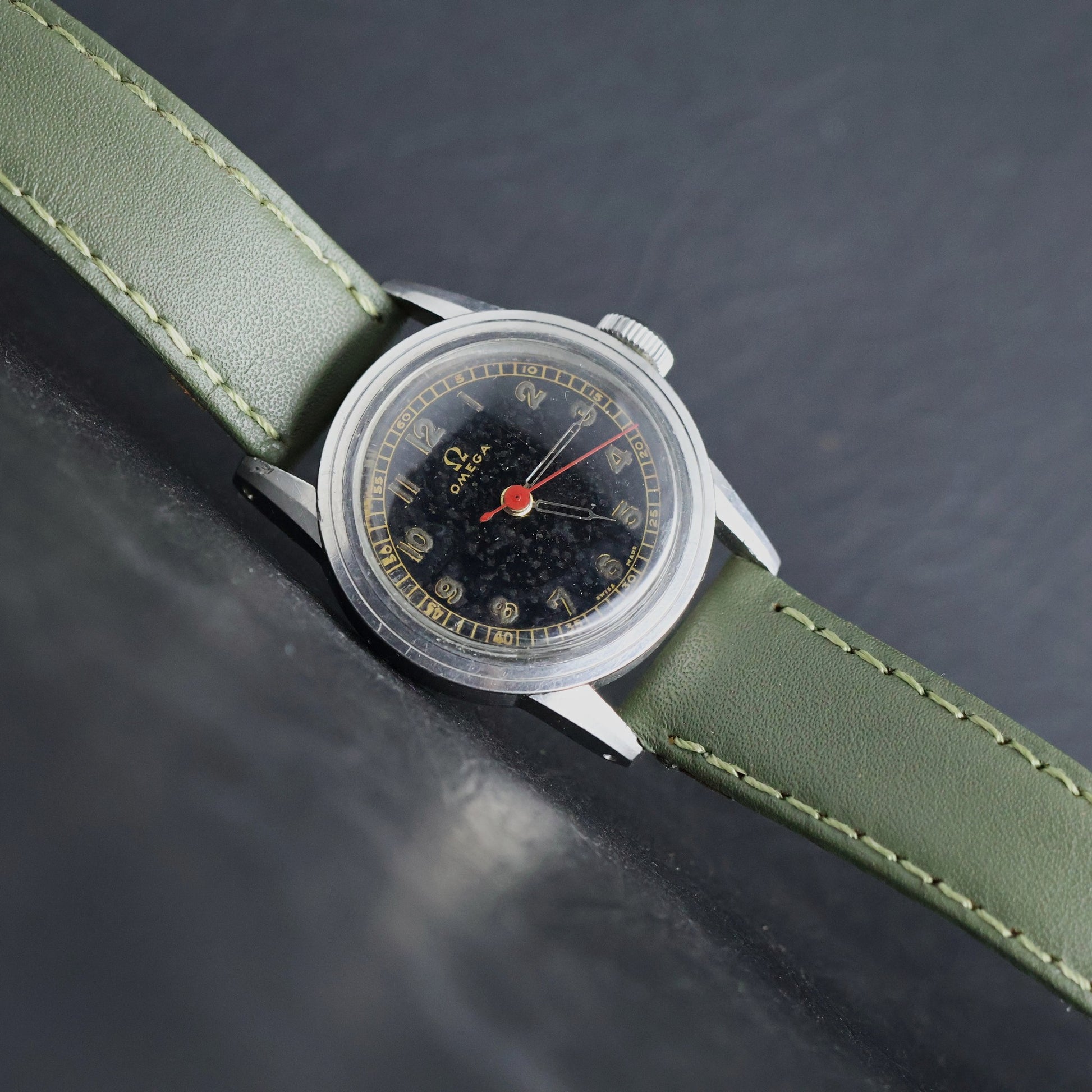 Omega Military - WW2 Era Black Dial, Red Seconds