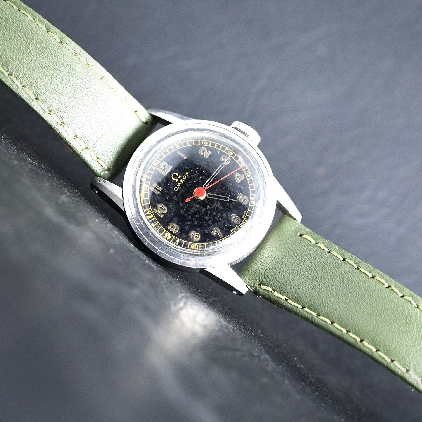 Omega Military - WW2 Era Black Dial, Red Seconds