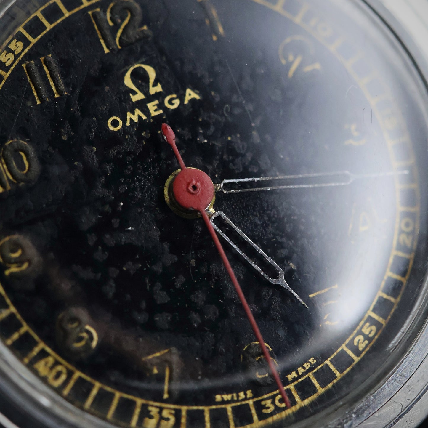 Omega Military - WW2 Era Black Dial, Red Seconds