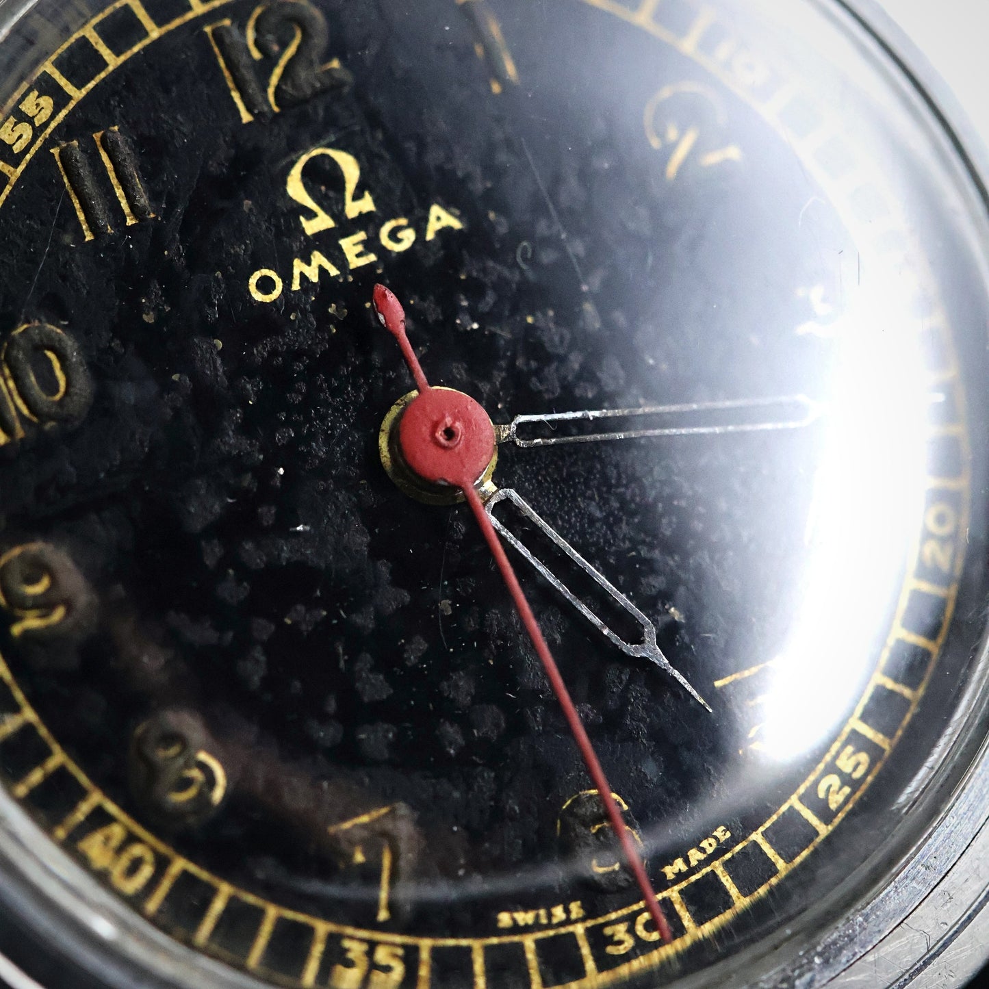Omega Military - WW2 Era Black Dial, Red Seconds