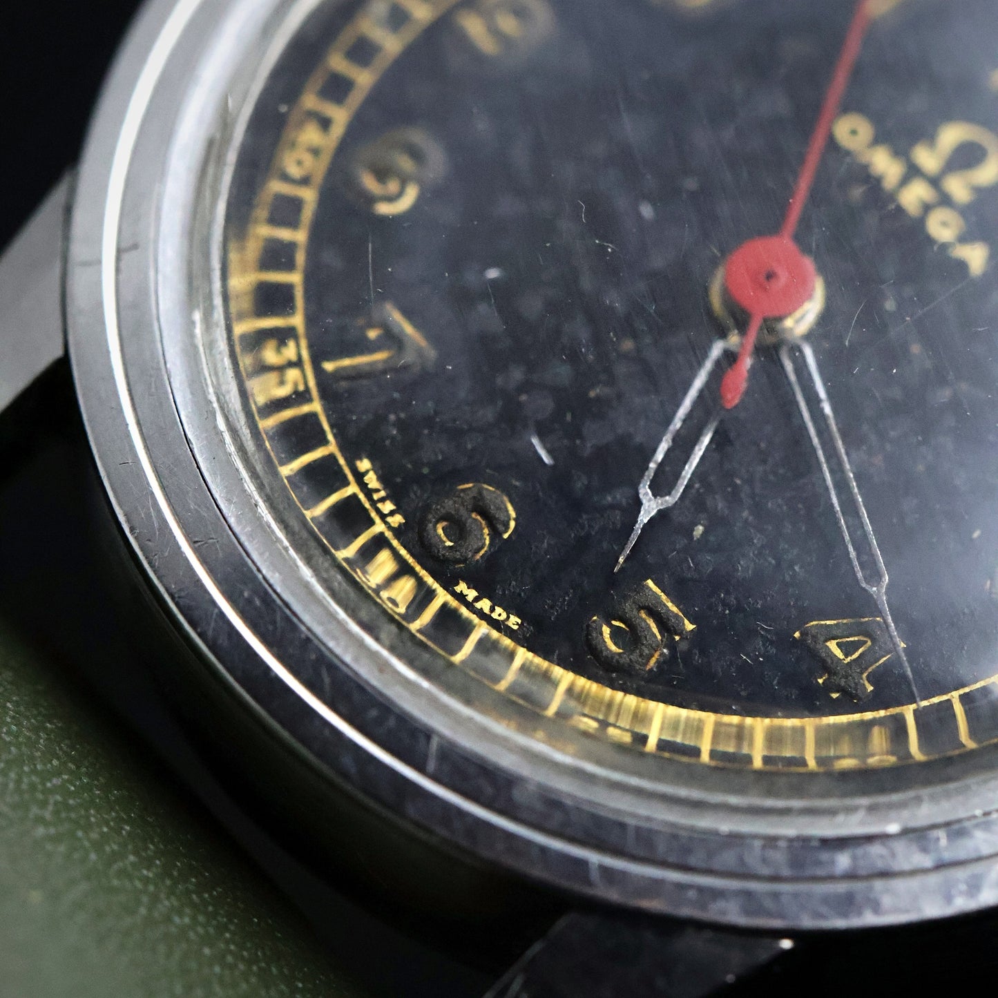 Omega Military - WW2 Era Black Dial, Red Seconds