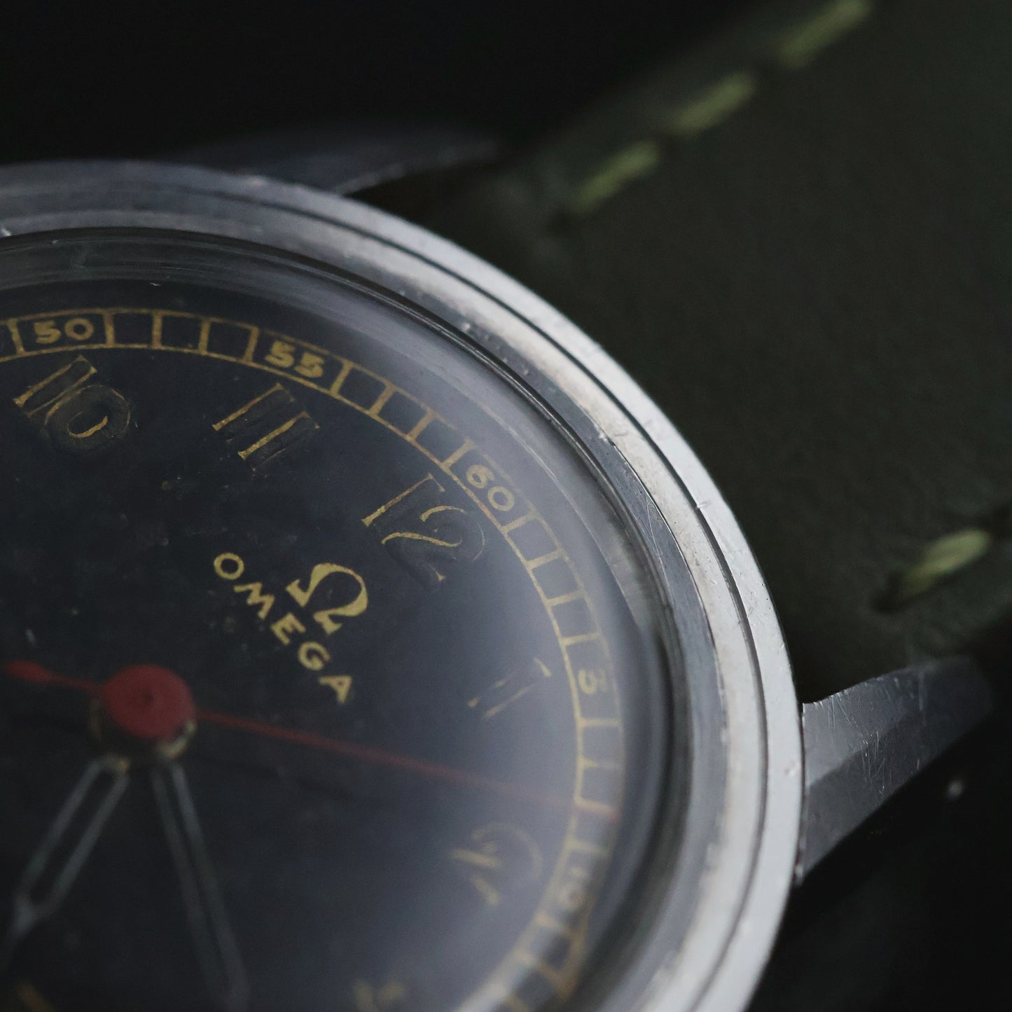 Omega Military - WW2 Era Black Dial, Red Seconds
