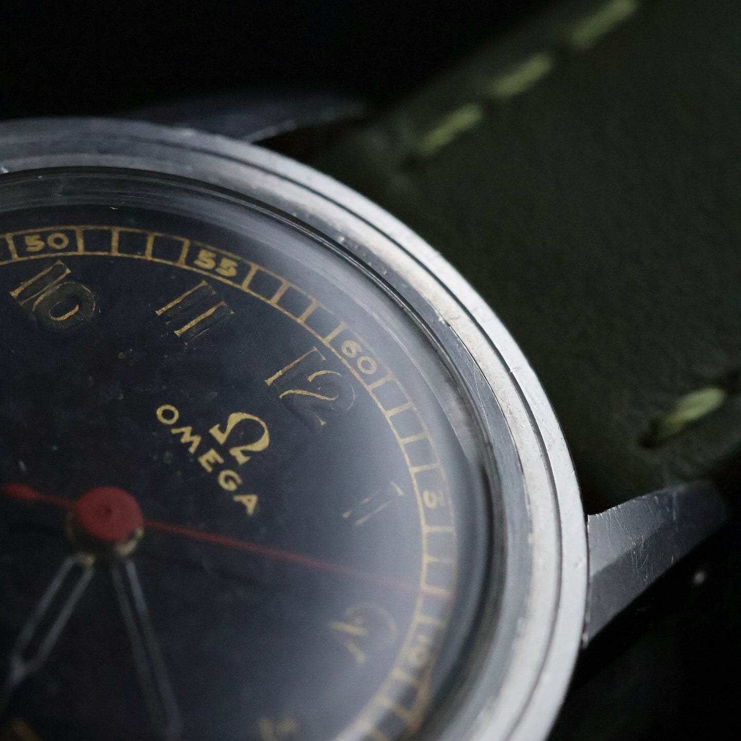Omega Military - WW2 Era Black Dial, Red Seconds