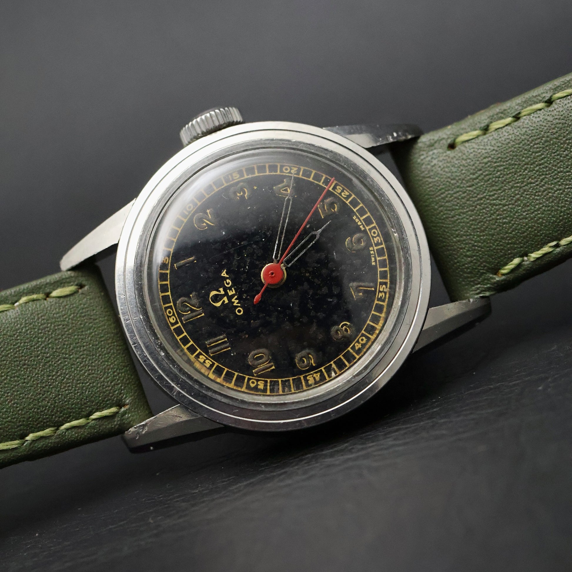 Omega Military - WW2 Era Black Dial, Red Seconds