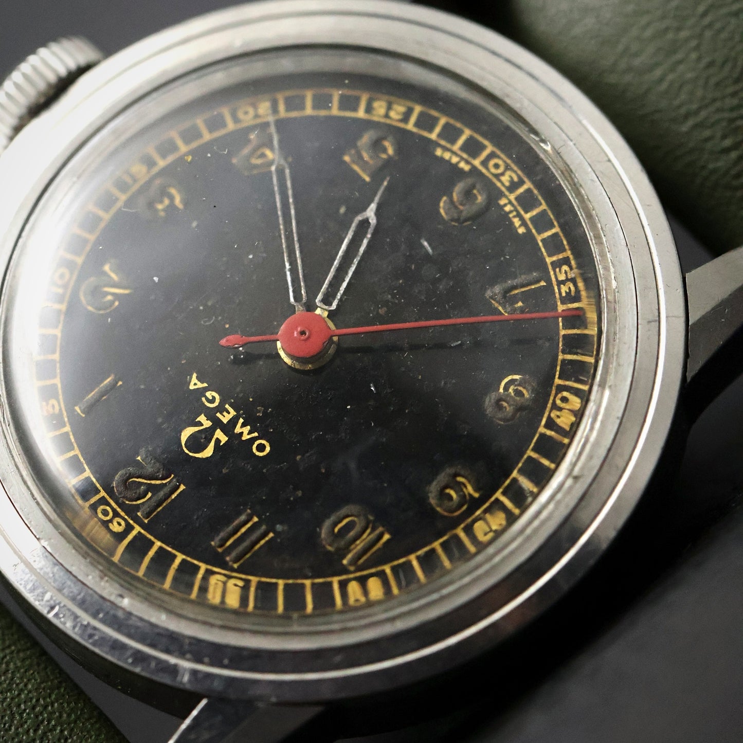 Omega Military - WW2 Era Black Dial, Red Seconds