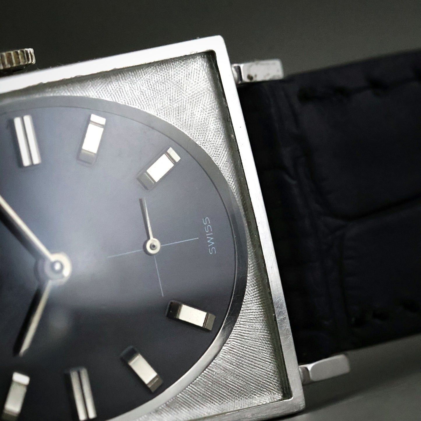 Longines Tank - 10K White Gold Filled, Black Dial